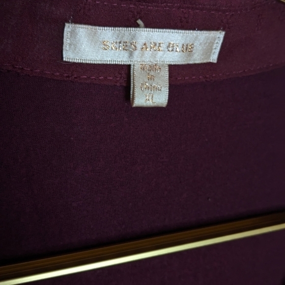 Skies are Blue XL Maroon Collared Tunic Shirt w/ Roll Up Sleeves‎ - Picture 3 of 10